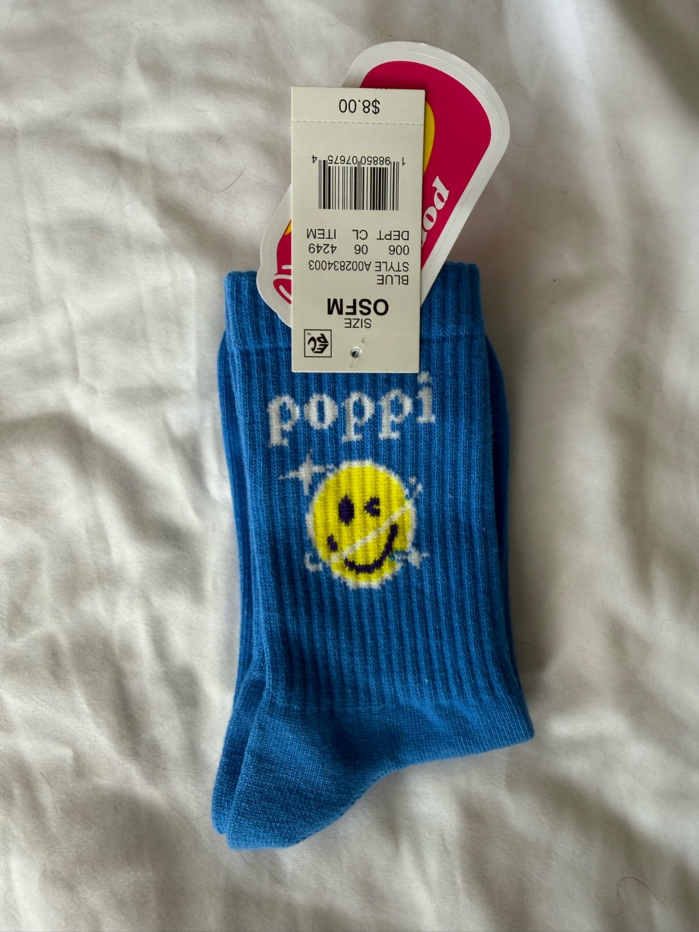 NWT - LIMITED EDITION - Poppi @ Target - Blue Crew Socks (One Size)